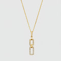 Collier „Modern Link“ –  585er Gelbgold mit 32 Zirkonia