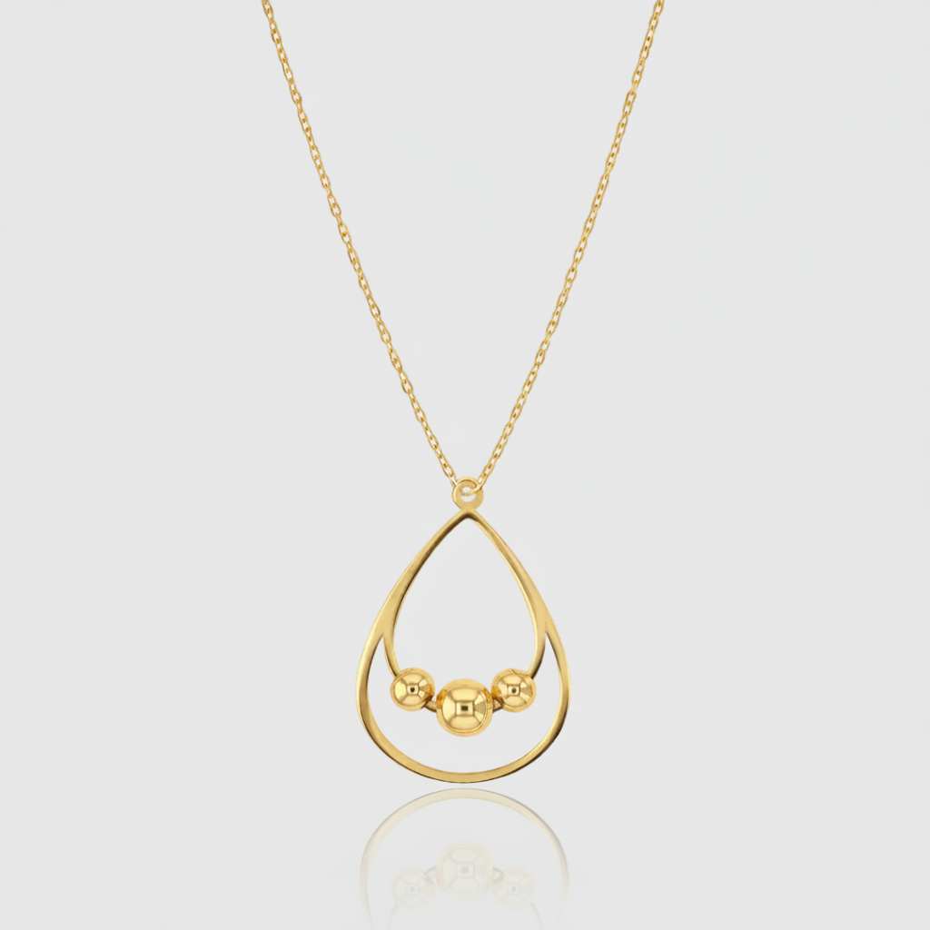 Collier „Pure Essence“ – 375er Gelbgold mit Trio-Perlen