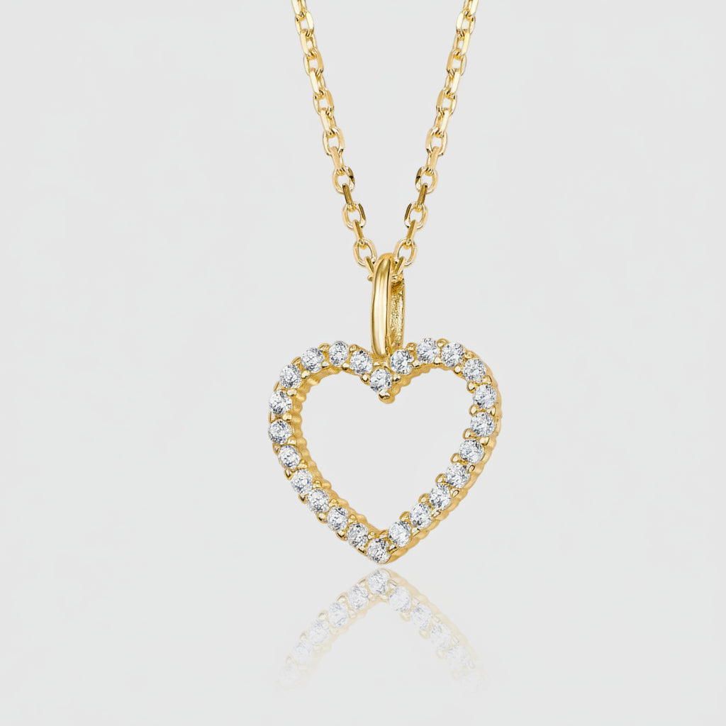 Collier „Radiant Heart“ – 333er Gelbgold mit 24 Zirkonia