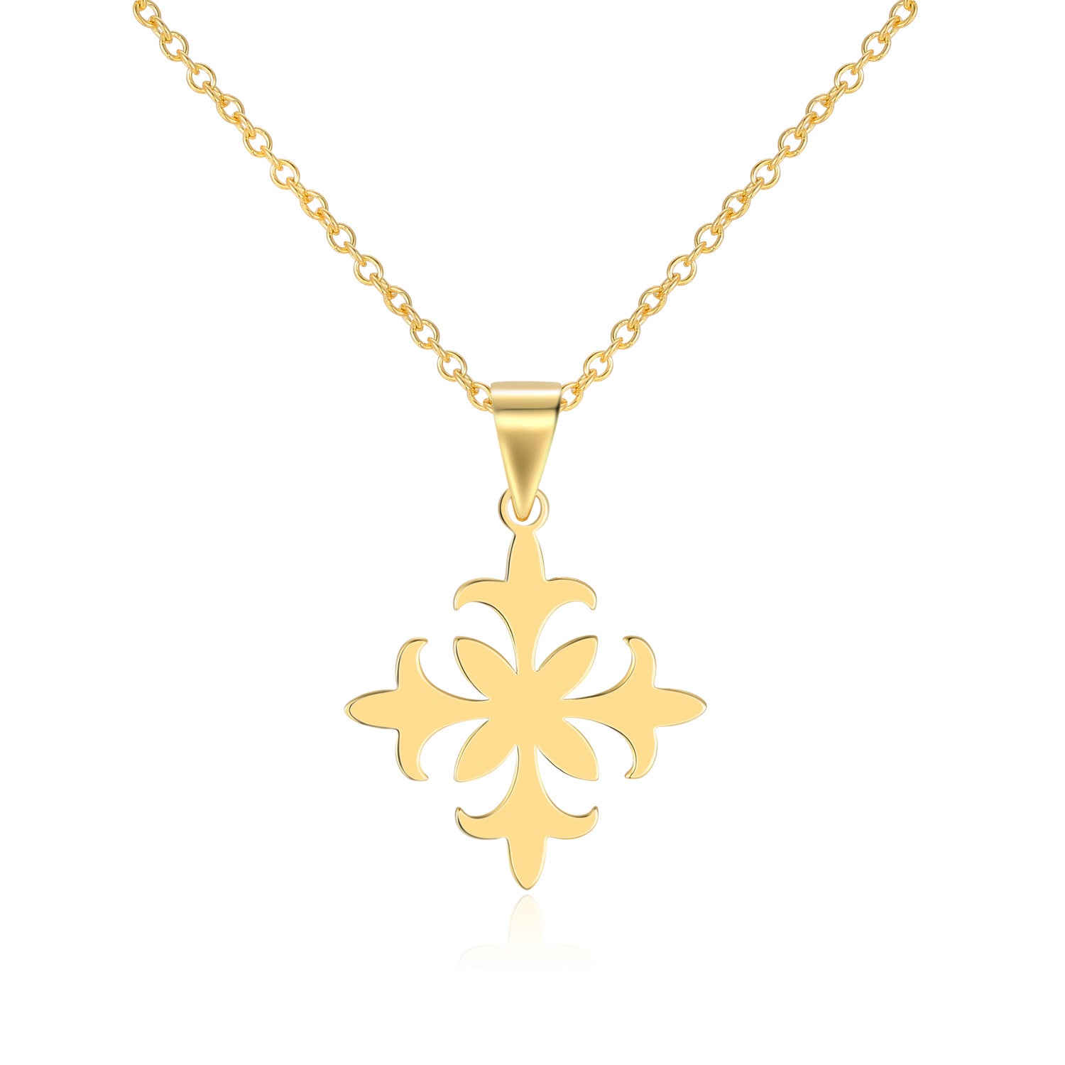 Collier „Royal Lily Cross“ – Fleur-de-Lis Anhänger aus 925 Sterling Silber