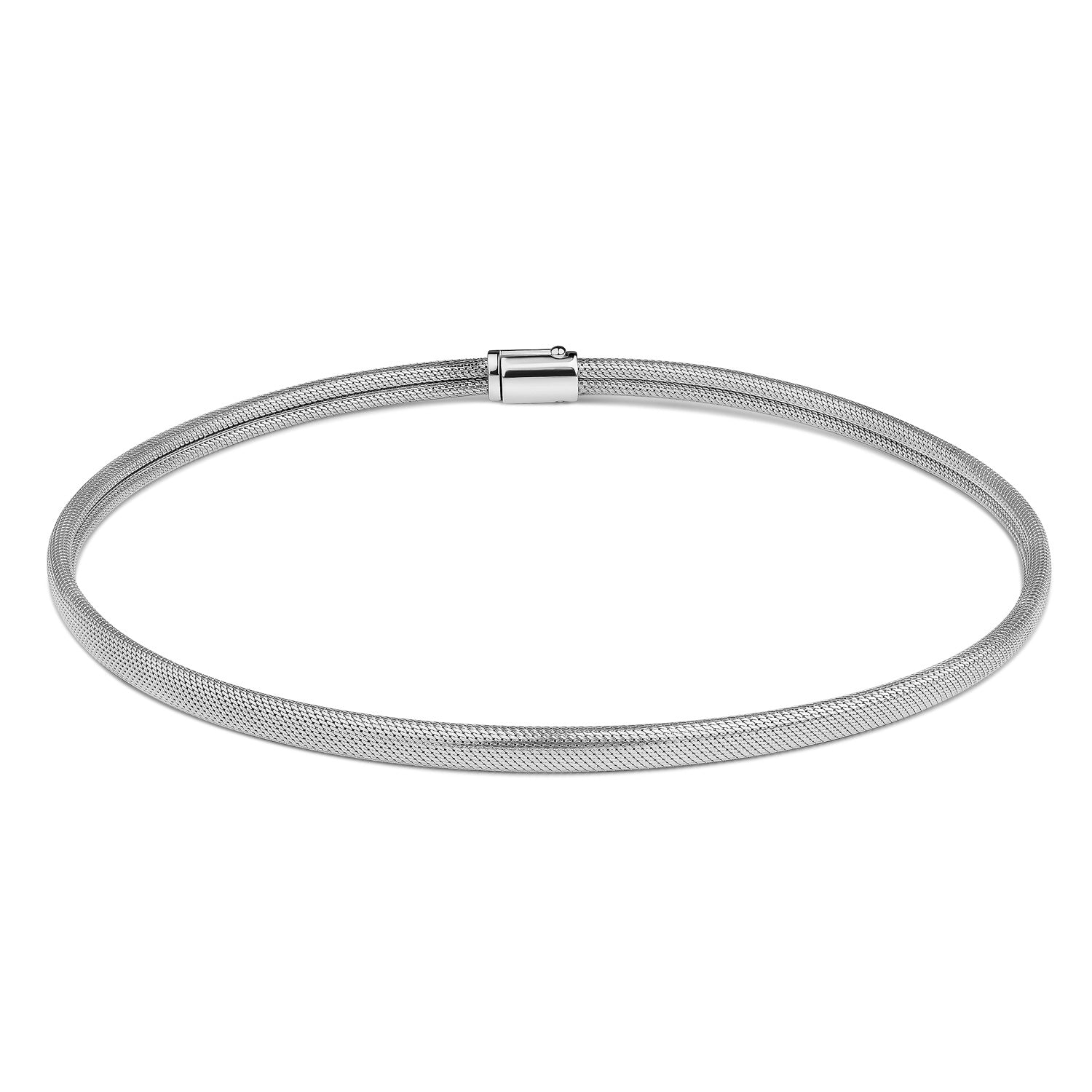 Collier „Silver Moon Mesh“ – Rhodiniert aus 925 Sterling Silber