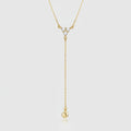 Collier „Stellar Cascade“ – 333er Gelbgold mit Zirkonia & Goldkugel