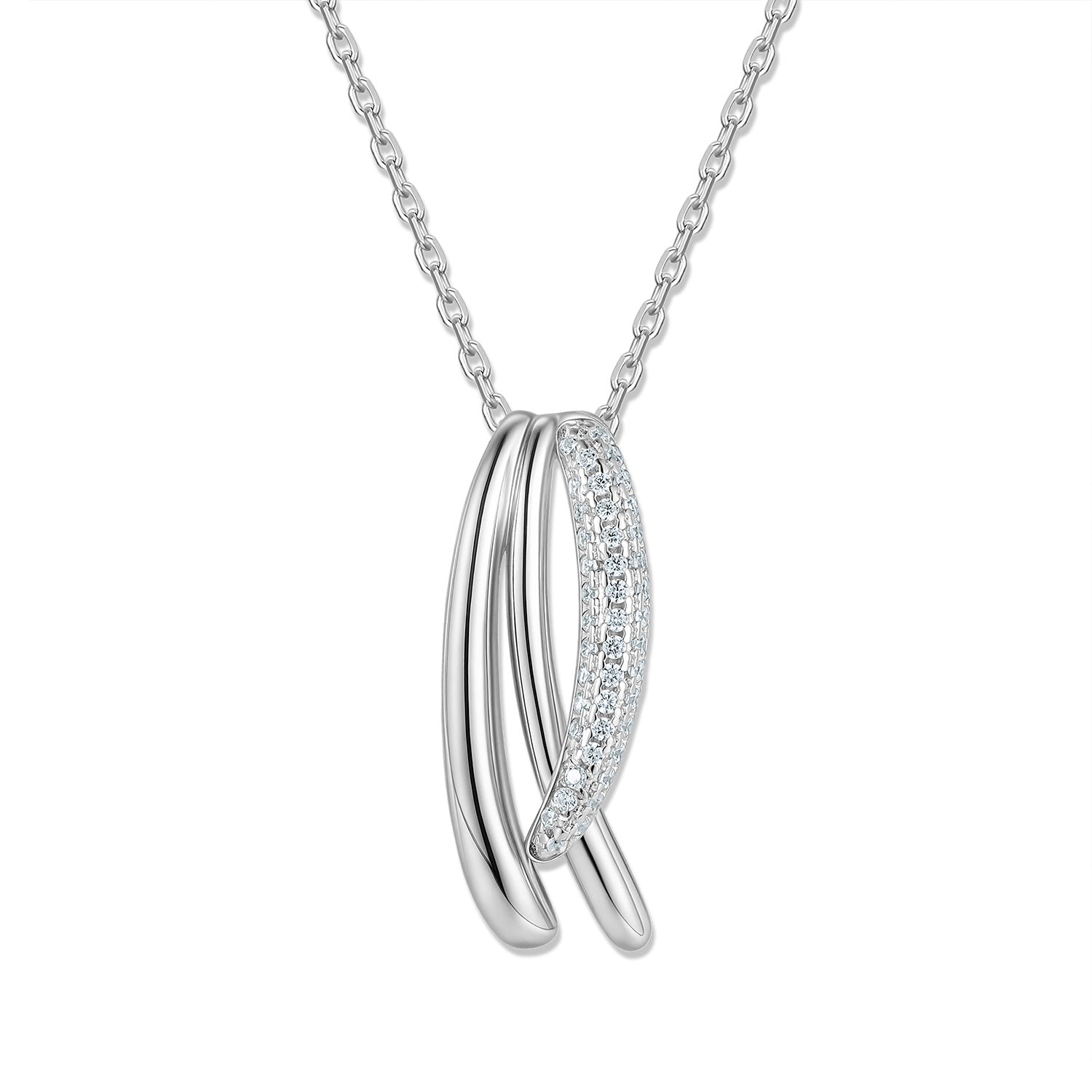 Collier „Triple Lunar Glow“ – aus 925 Silber