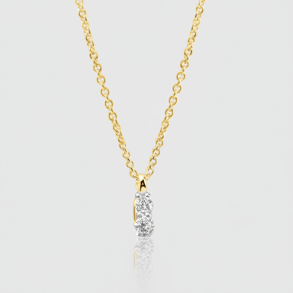 Collier „Triple Radiance“ – 333er Gelbgold mit 3 Zirkonia