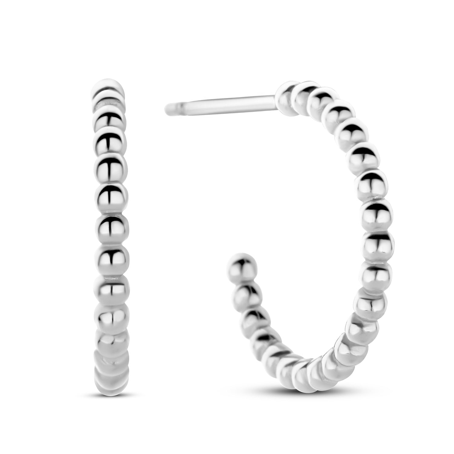 Creolen „Arctic Dot“ – Rhodiniertes 925er Sterling Silber