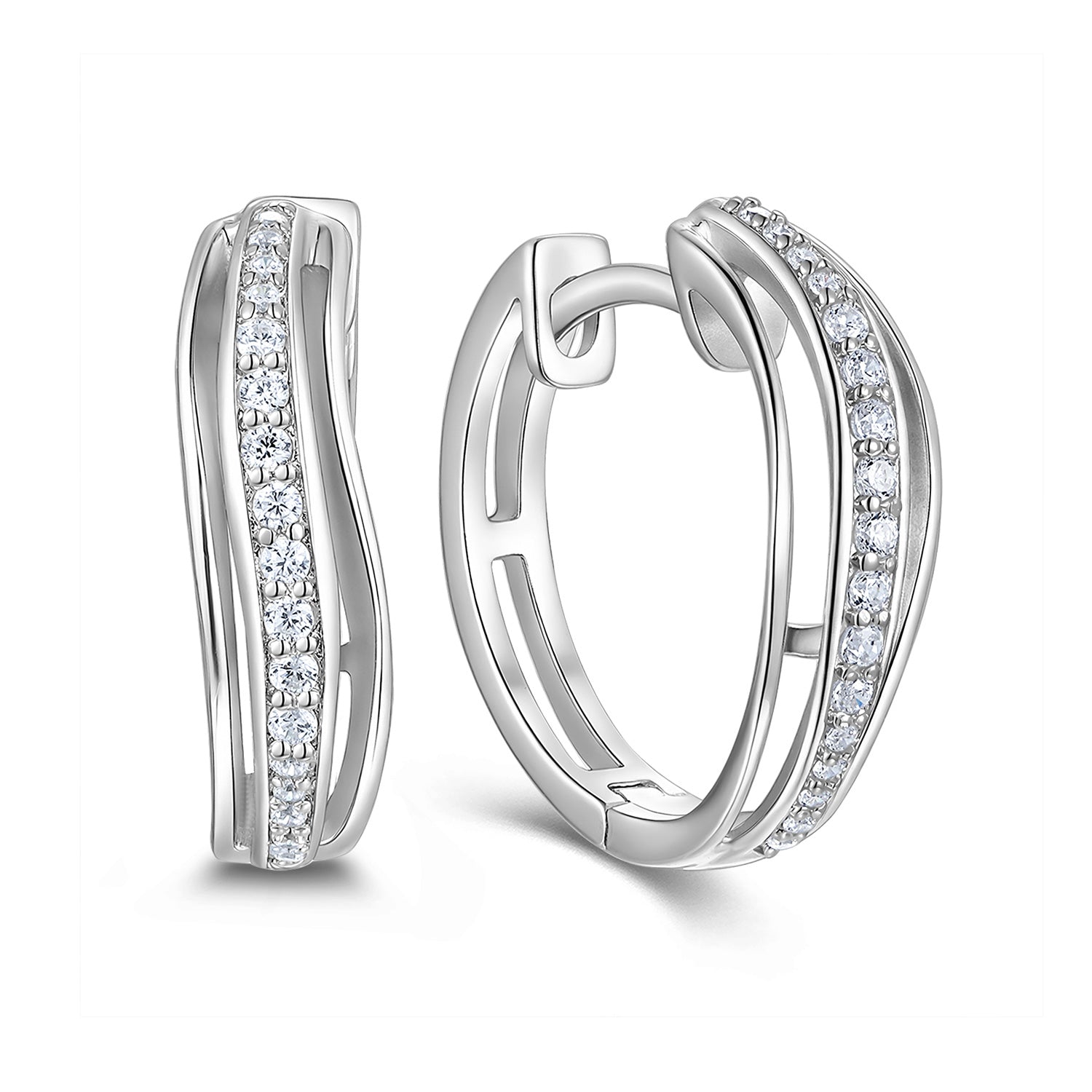 Creolen „Arctic Flow“ – aus rhodiniertem 925er Sterling Silber