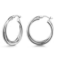 Creolen „Arctic Helix“ – Gedrehtes Doppel-Design in rhodiniertem 925er Silber