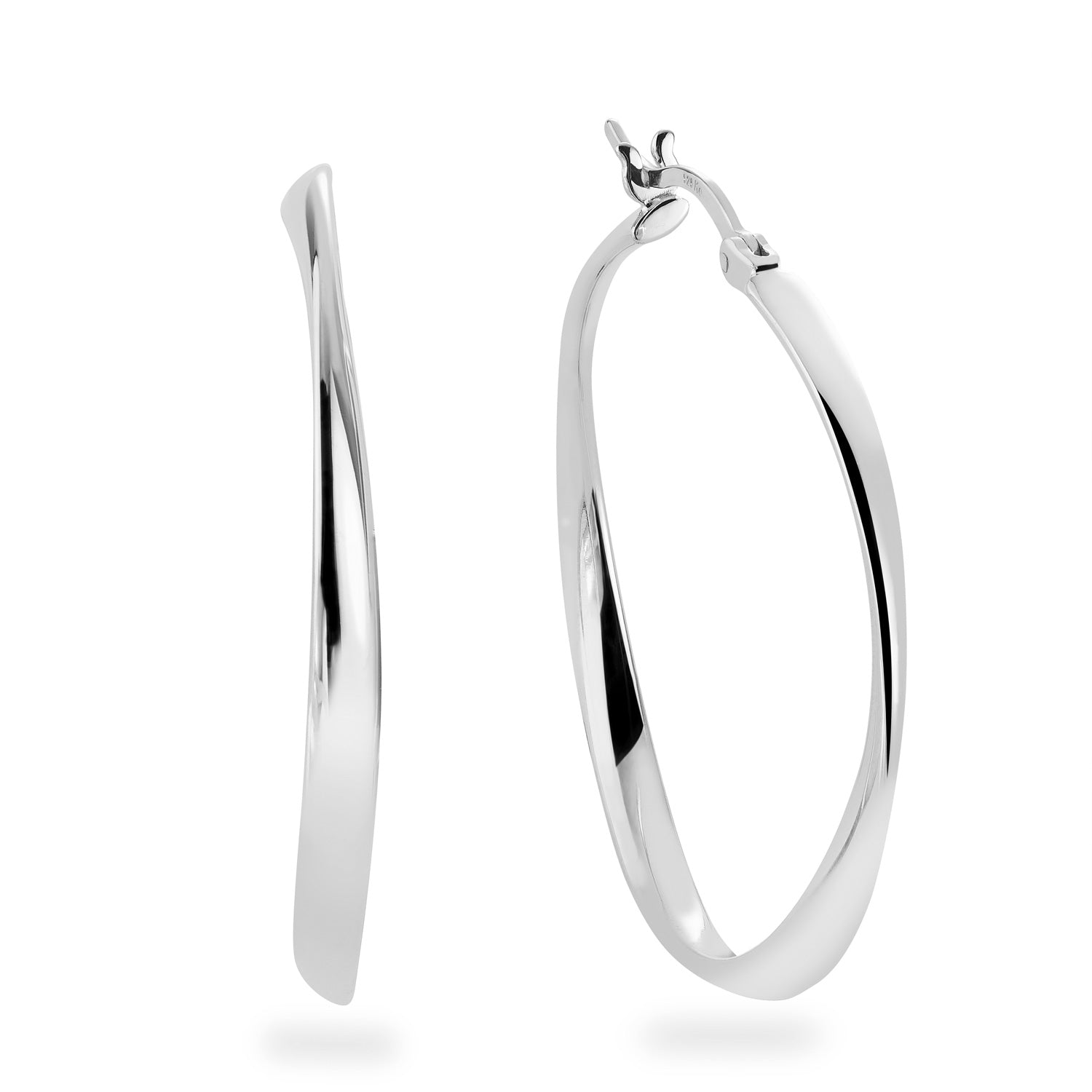 Creolen „Arctic Sinuous“ –  in rhodiniertem 925er Sterling Silber