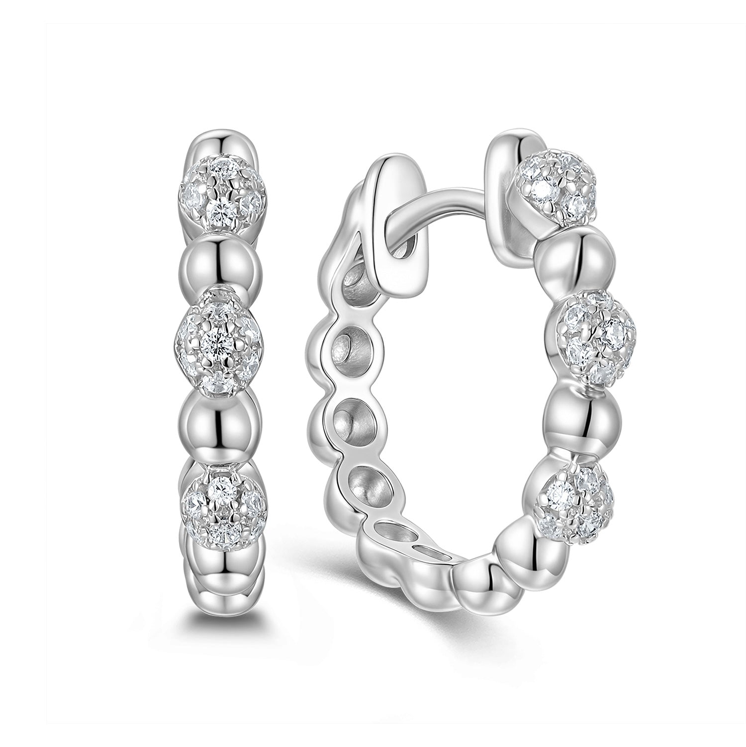 Creolen „Arctic Sphere“ – aus rhodiniertem 925er Sterling Silber