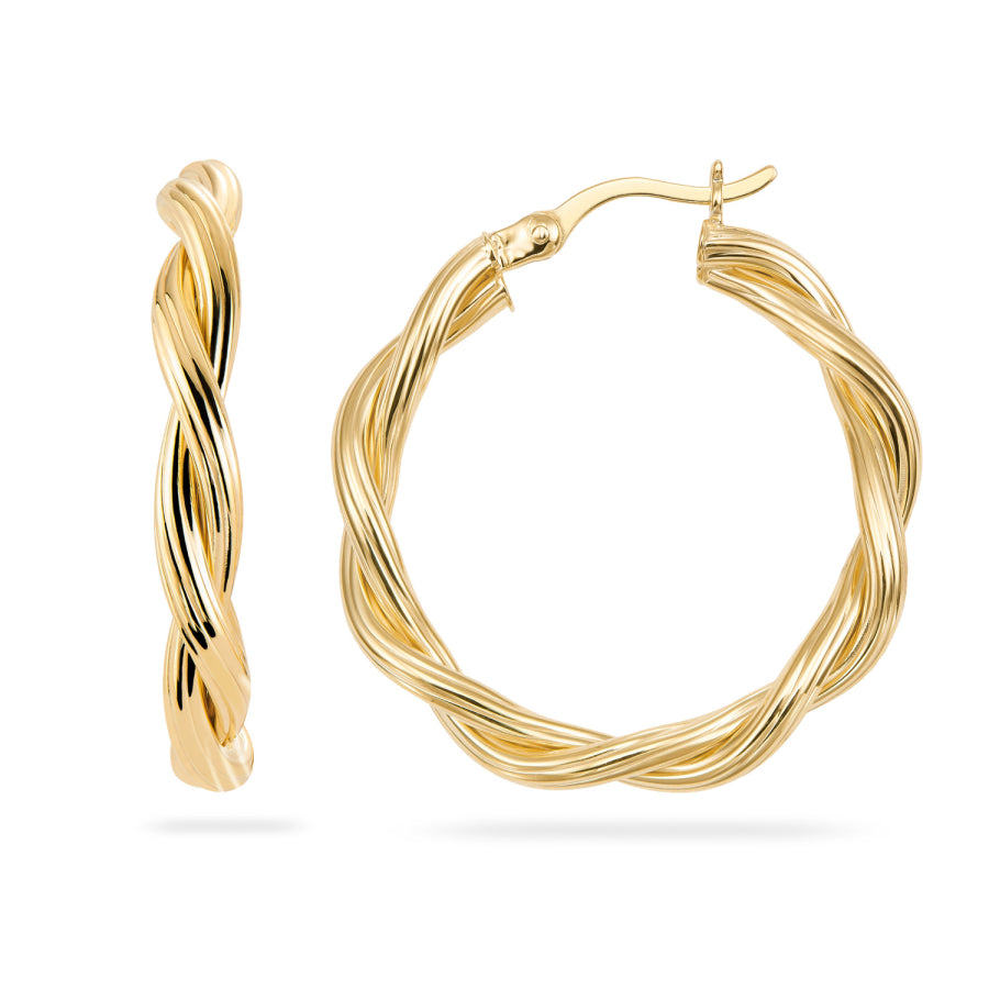 Creolen „Lunar Sinuous Spiral“ – Vergoldetes 925er Sterling Silber