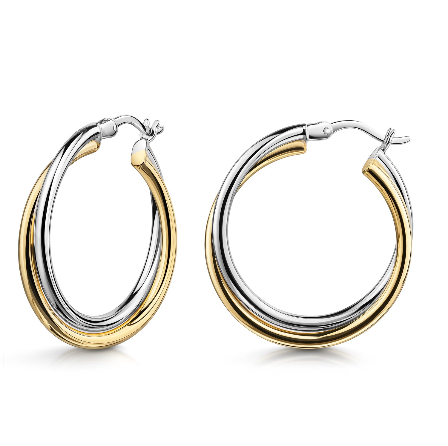 Creolen „Twisted Helix“ – aus vergoldet 925er Sterling Silber