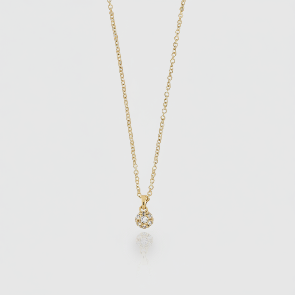 Diamant-Collier „Golden Glow“ – 14k Gelbgold (0,05 ct)