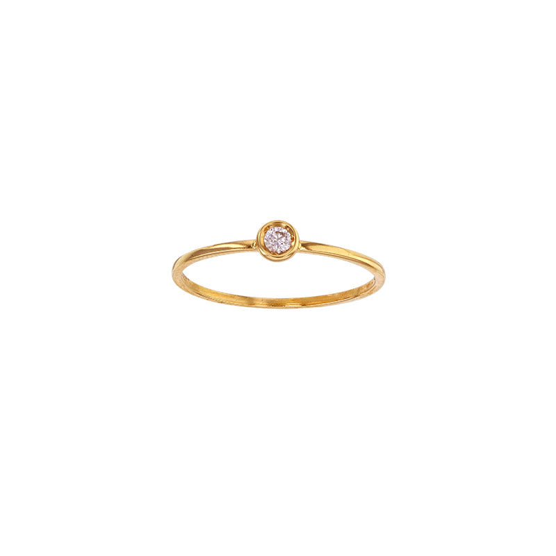 Diamant-Ring „Bezel Glow“ – 18k Gelbgold