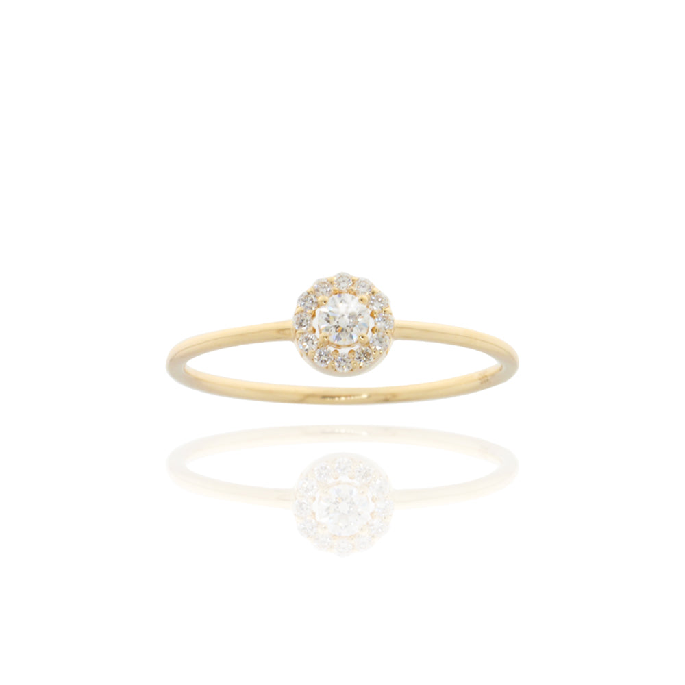 Diamant-Ring „Petite Blossom“ – 14k Gelbgold mit 0,15 ct Brillanten