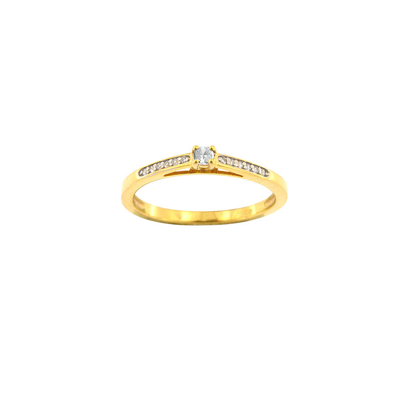Diamant-Ring „Shining Path“ – 18k Gelbgold