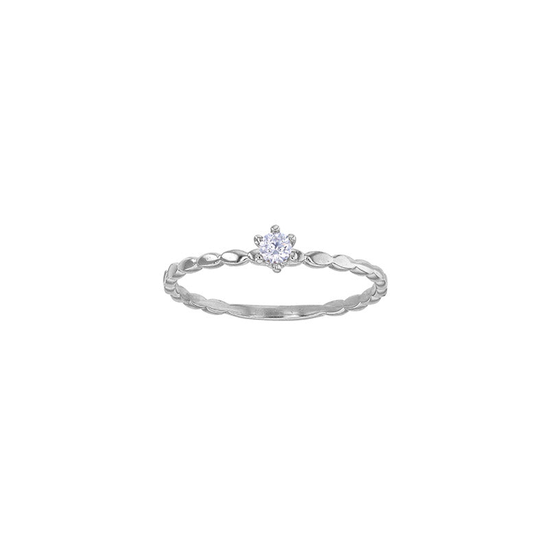 Diamant-Ring „Silver Pearl Solitaire“ – 18k Weißgold