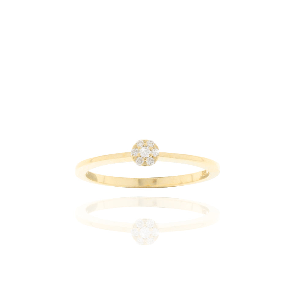 Diamant-Ring „Tiny Blossom“ – 14k Gelbgold