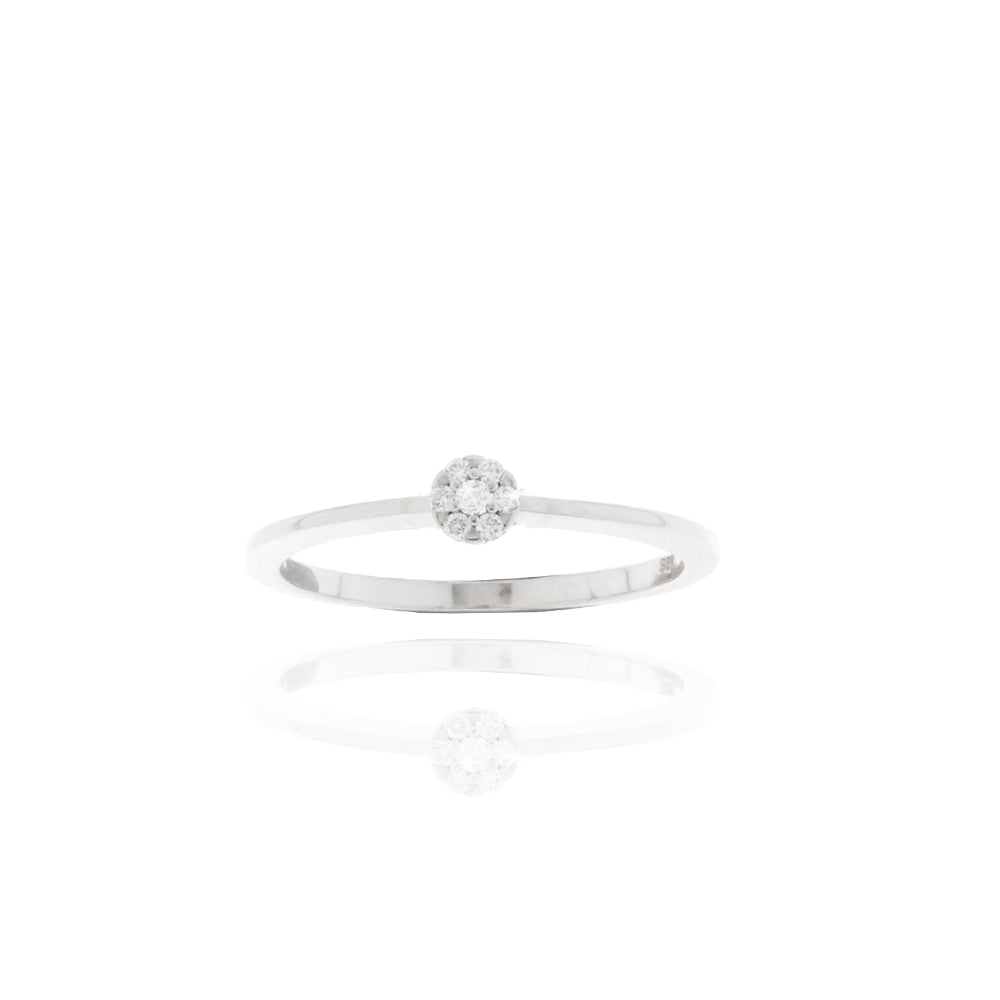 Diamant-Ring „Tiny Blossom“ – 14k Weißgold