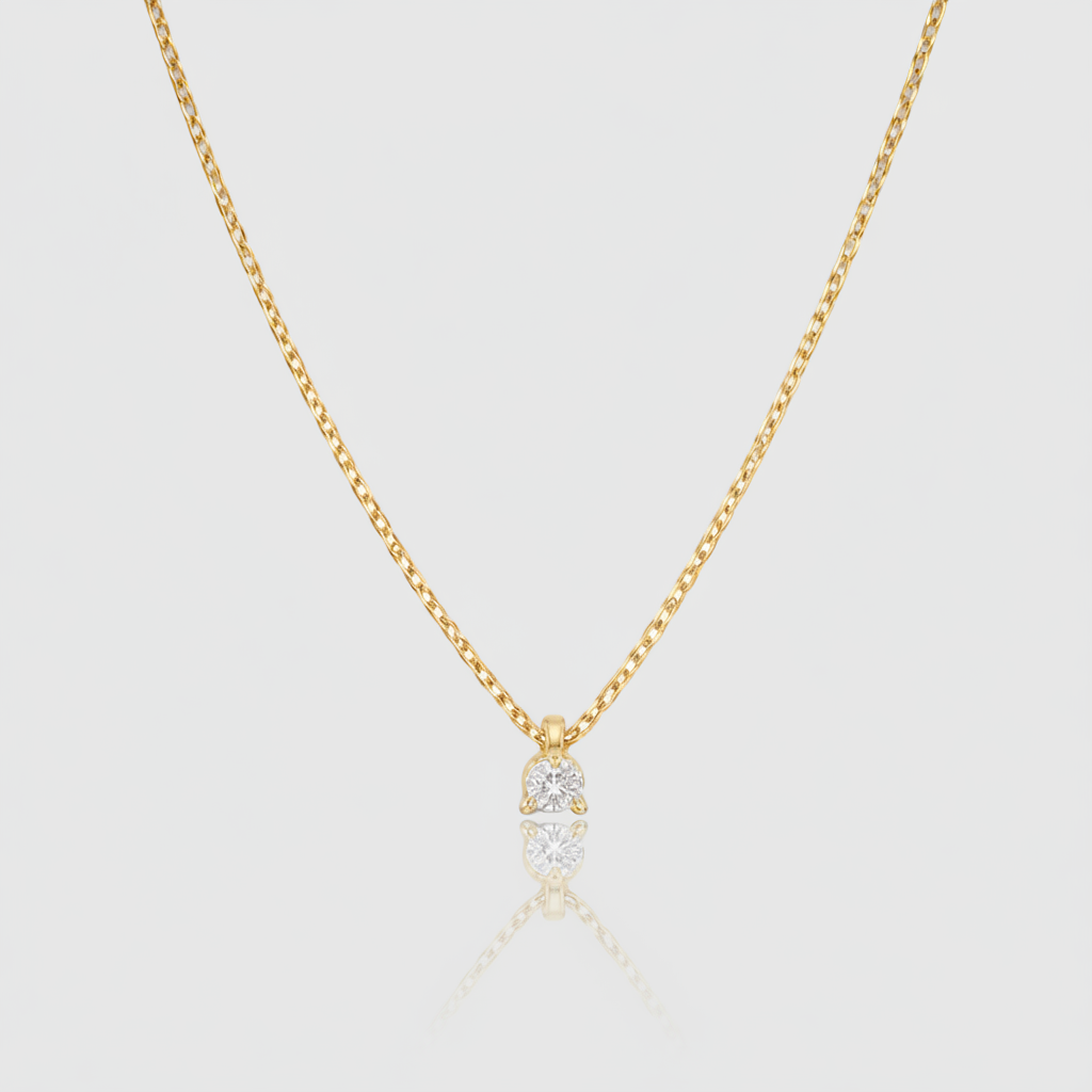 Diamant-Solitär-Collier „Essential Radiance“ – 18k Gelbgold (0,11 ct)