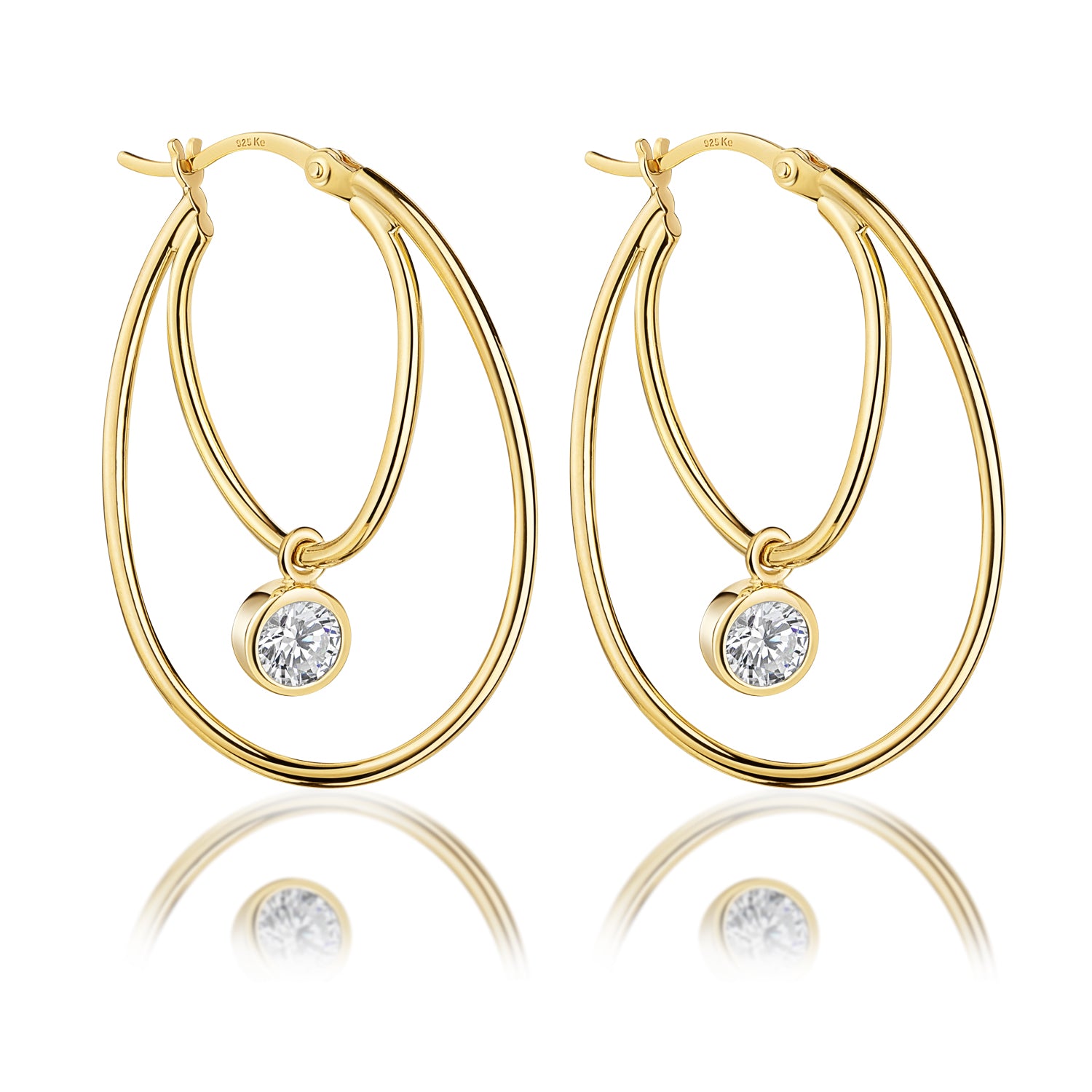 Doppel-Creolen „Lunar Orbit“ – aus vergoldetem 925er Sterling Silber