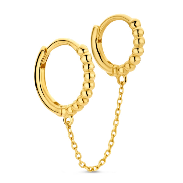 Doppelcreole „Beaded Unity“ – 14Kt Gold