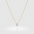 Duo-Solitär-Collier „Twin Sparkle“ – 9k Gold mit Zirkonia-Drop