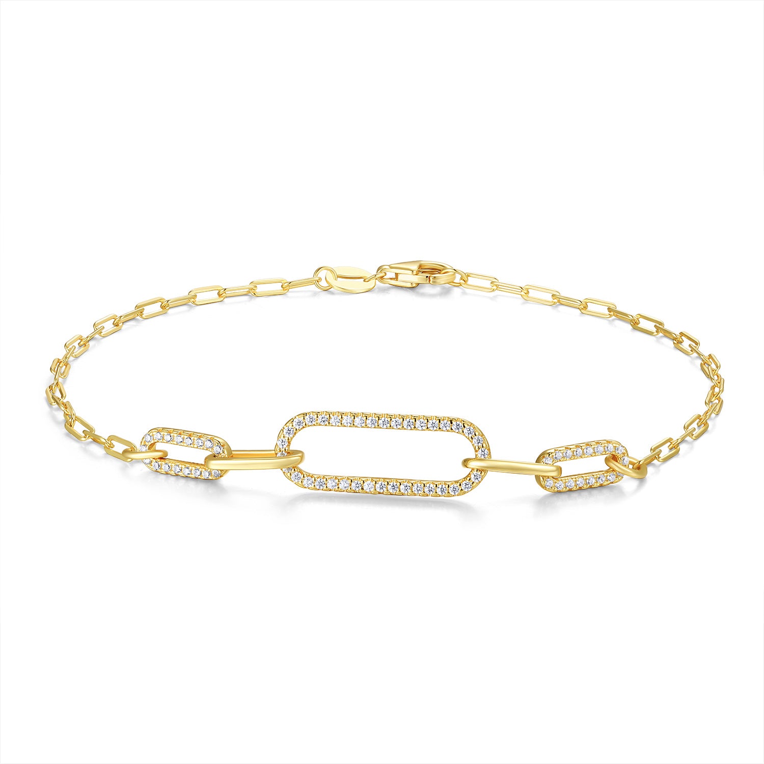 Gliederarmband „Golden Link Gallery“ – aus vergoldetem 925er Silber