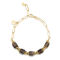 Gliederarmband „Smoky“ – Echter Rauchquarz, Kette aus vergoldetem 925er Silber