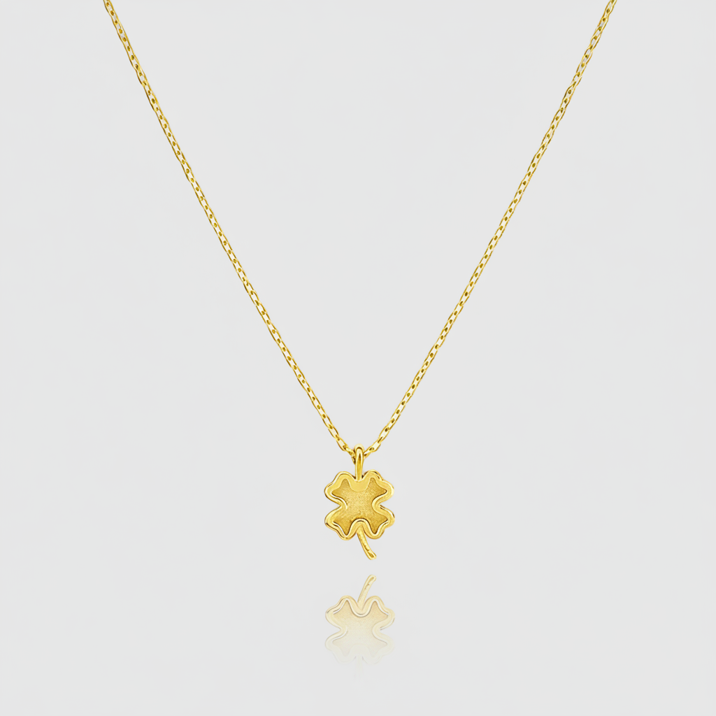 Glücksbringer-Collier „Golden Clover“ – 18k Gelbgold (750)