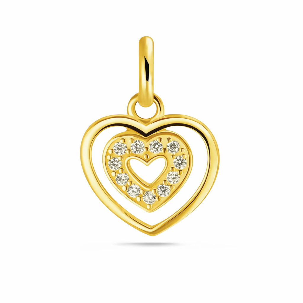 Goldene Herzenswärme – Eleganter Anhänger mit 11 funkelnden Zirkonia