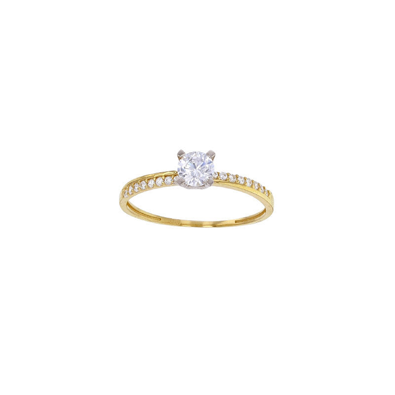 Goldring „Radiant Path“ – 750er Gelbgold (18Kt) mit Zirkonia-Pavé