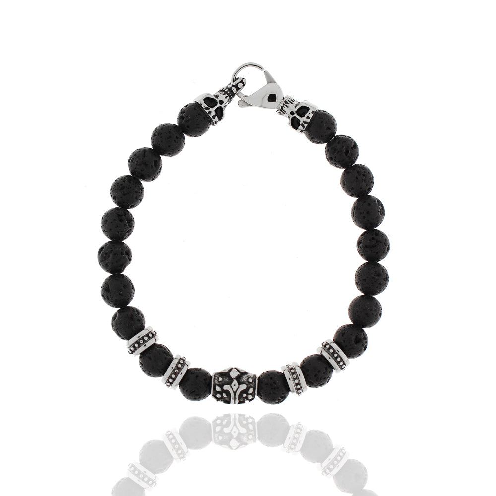 Herren-Armband „Iron Lava Skull“