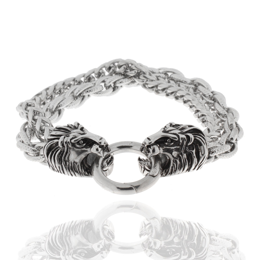 Herren-Gliederarmband „Iron Lion Aegis“