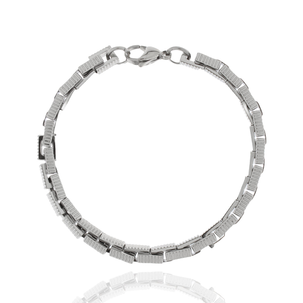 Herren-Gliederarmband „Iron Ribbed Grid“