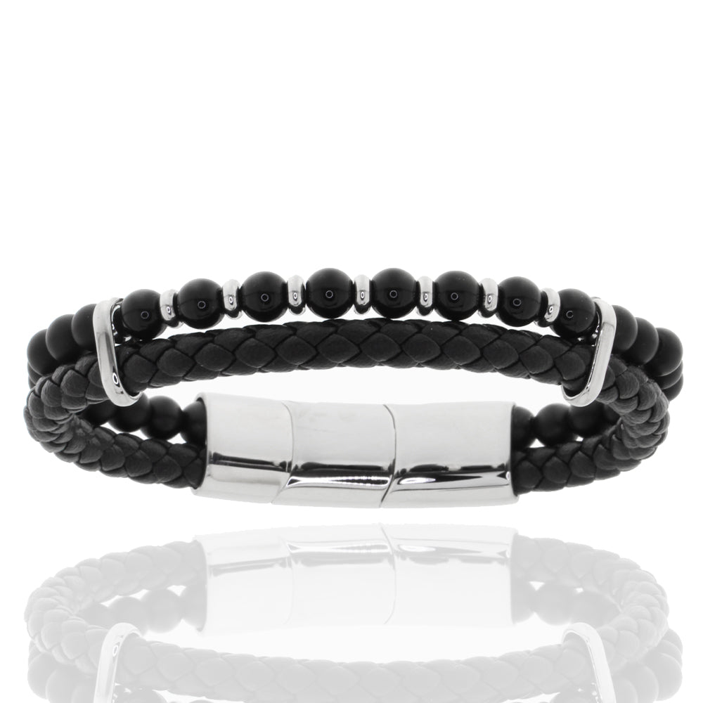 Herren-Hybrid-Armband „Iron Agate Nexus“