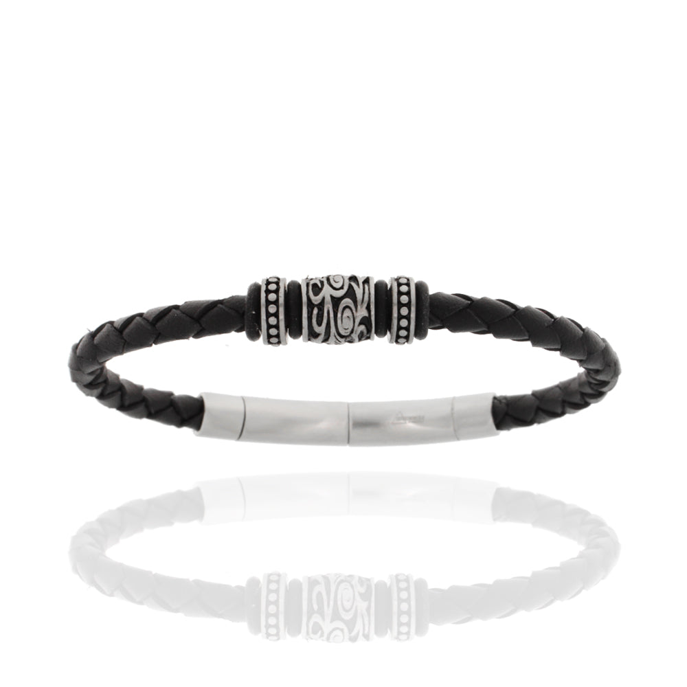 Herren-Lederarmband „Iron Celtic Pulse“