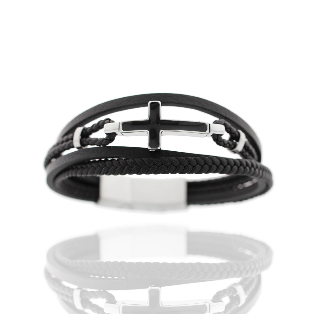 Herren-Lederarmband „Iron Cross Sentinel“
