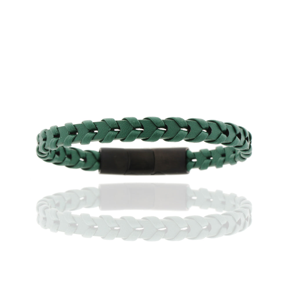 Herren-Lederarmband „Iron Forest Link“