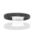 Herren-Lederarmband „Iron Leather Weave“