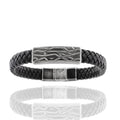 Herren-Lederarmband „Iron Tectonic Bastion“