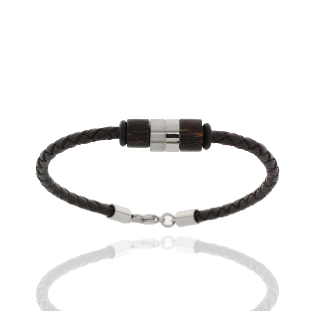 Herren-Lederarmband „Iron Timber Bond“