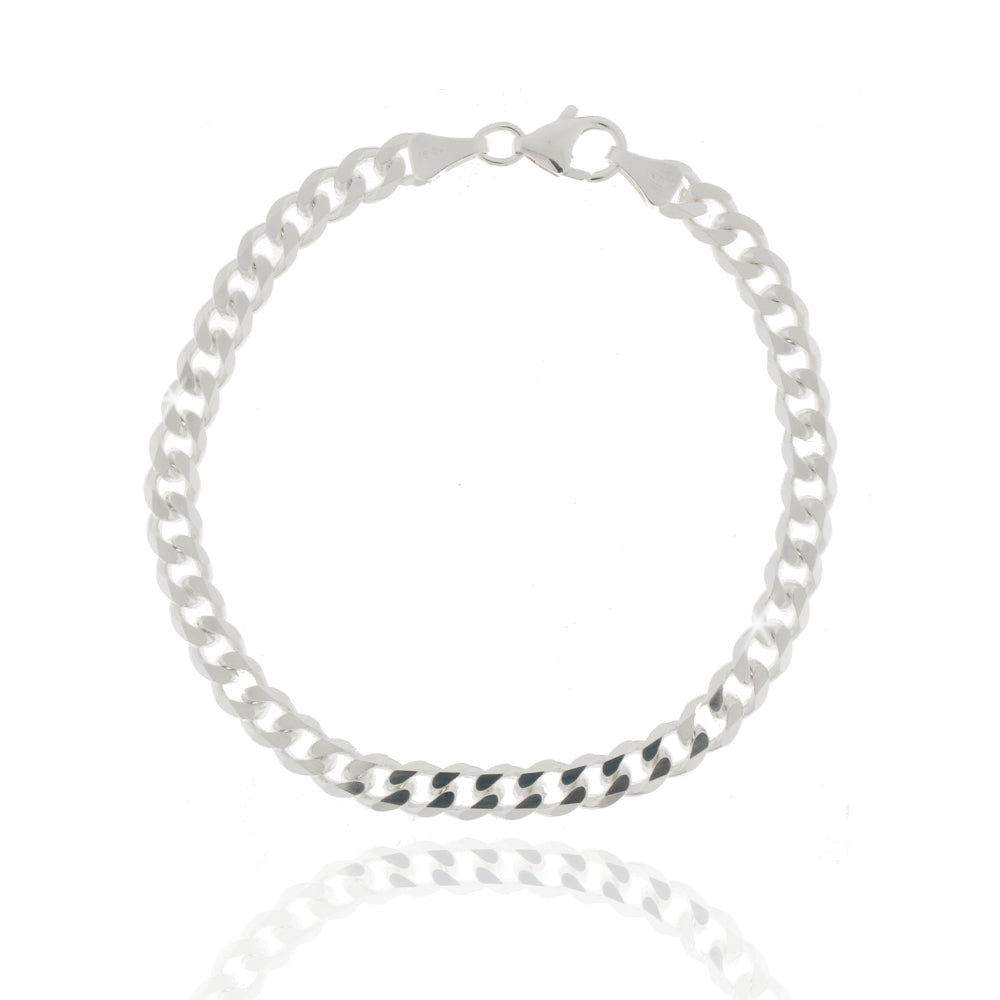 Herren-Silberarmband „Iron Silver Curb“