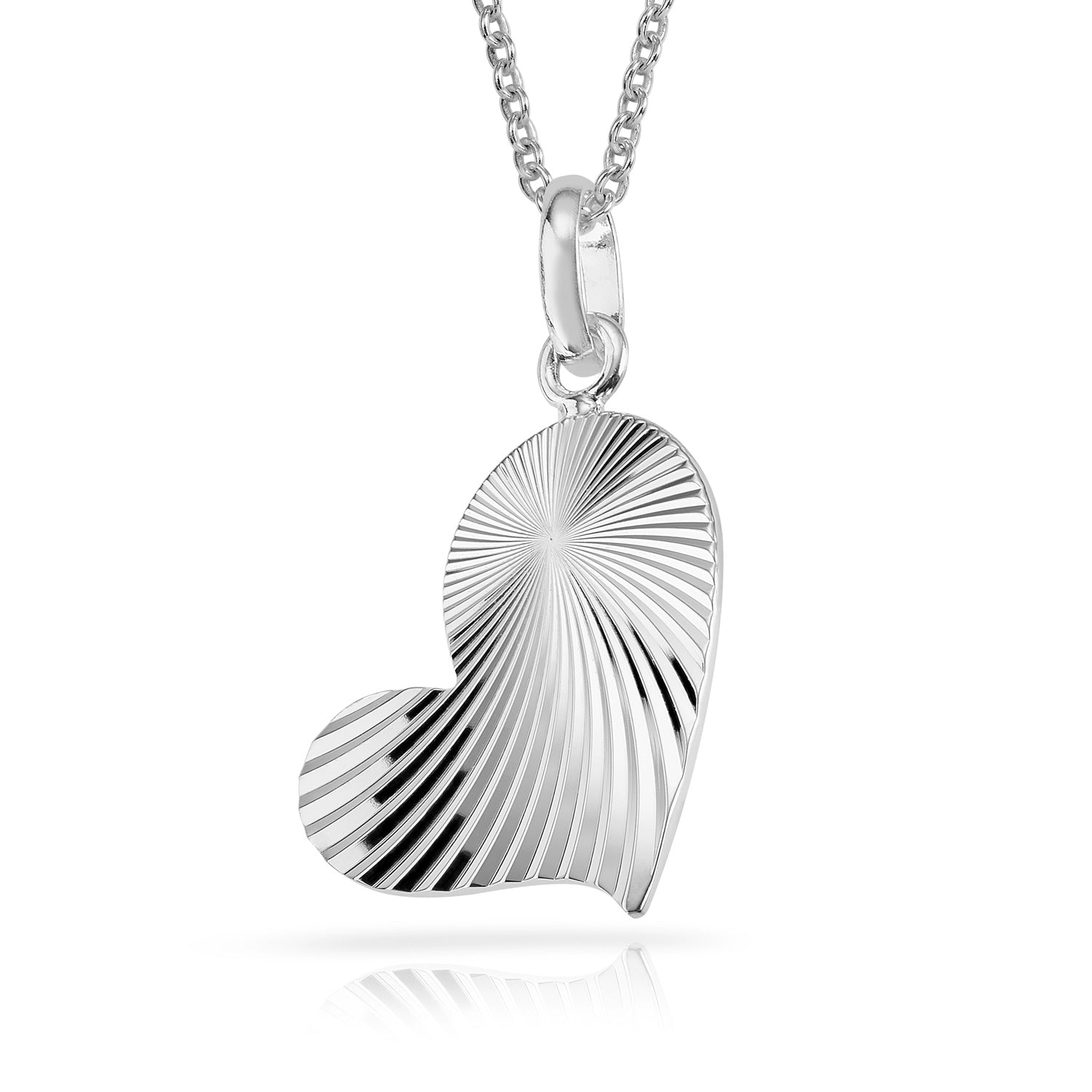 Herz-Amulett „Arctic Radiant“ – Rhodiniertes 925er Sterling Silber