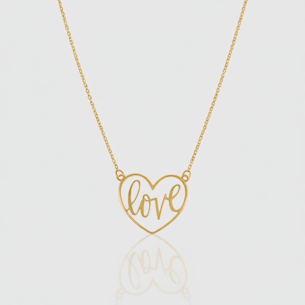 Herz-Collier „Heartbeat Love“ – 375er Gelbgold (9Kt)