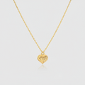 Herz-Collier „Textured Love“ – 18k Gelbgold (750) mit Granitoptik