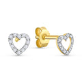 Herz-Ohrstecker „Sparkling Love“ – 333er Gelbgold