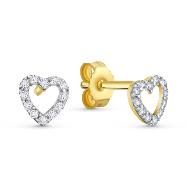 Herz-Ohrstecker „Sparkling Love“ – 333er Gelbgold