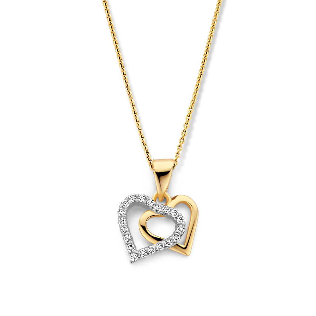 Herz an Herz – Exklusives Collier mit 20 funkelnden Zirkonia