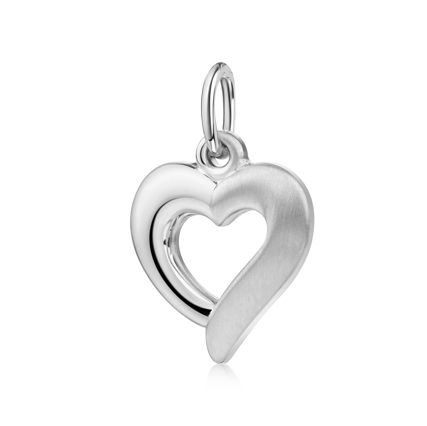 Herzanhänger „Arctic Harmony“ – Teilmattiertes 925er Sterling Silber