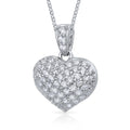 Herzanhänger „Pavé Dome“ – Rhodiniertes 925er Sterling Silber